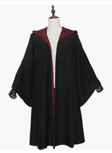 Magician Themed Hooded Cloak Adult Teens, Black Wizard Robe