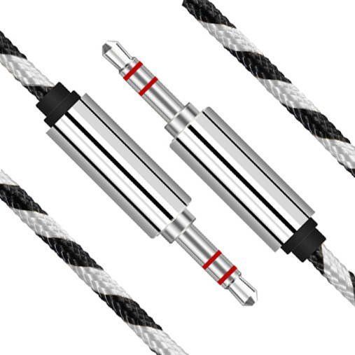 New 1.5m Premium Nylon Mini Jack AUX Cable 3.5mm Male To Male Lead Plug #932