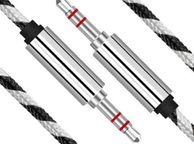 main image for ad New 1.5m Premium Nylon Mini Jack AUX Cable 3.5mm Male To Male Lead Plug #932