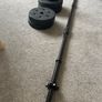 Gym barbell and 3 sets of weights Image 4