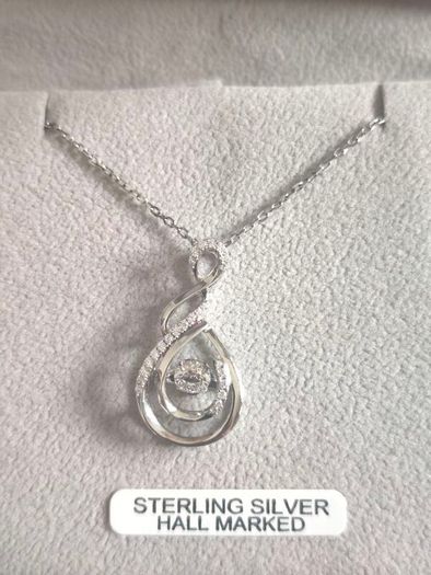 Sterling silver ladies necklace and pendant