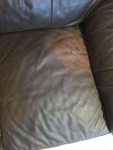 brown leather sofa - free damage but free to take for collection