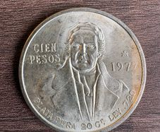 1977 Mexico Cien Pesos Silver Coin