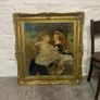 A Large 19th century plumage tapestry in a heavy guilt frame. Image 3