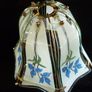Glass Ceiling Light Shade Frosted Grey, Blue & Green, Gold Trim. SUPER CONDITION Image 10