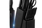 Brand New Knife Set, 15 Pieces Kitchen Knife Set with Professional Knife Sharpener Rod