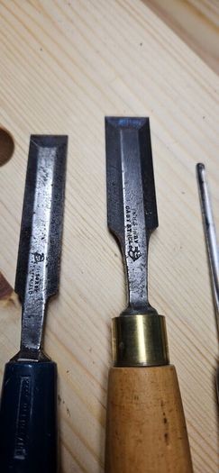 5 chisels, incl. Sorby, Henry Taylor