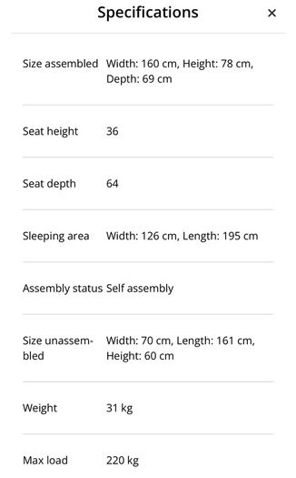 JYSK sofa bed, like new