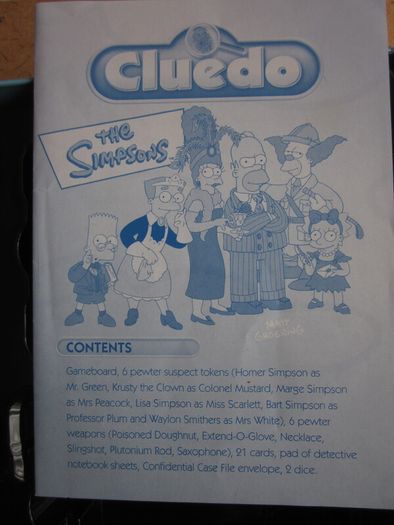 The Simpsons Cluedo Board Game 2001