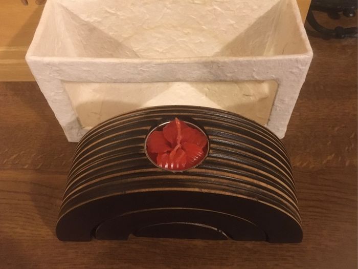 Brand New Set of 3 Wooden Candle Holder with 3 Candles included