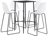 5 Piece Bar Set Plastic White