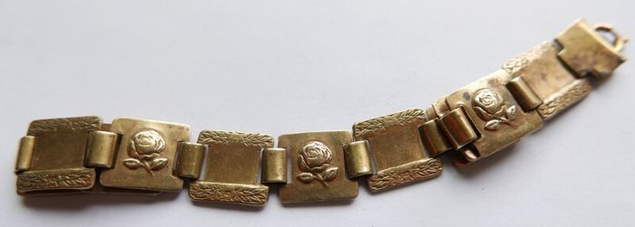 Victorian Rose Design , Antique, -stamped GOLDOID, Bracelet