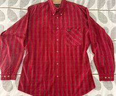 Vintage Marlboro Classics Red Plaid Long Sleeve Button-Down Shirt Size XL