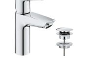 Grohe QuickFix Start SilkMove EnergySaving Cloakroom Mono Basin Mixer Tap with Waste - Chrome