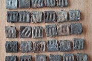 Old Irish post office lead bag seals