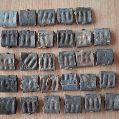Old Irish post office lead bag seals