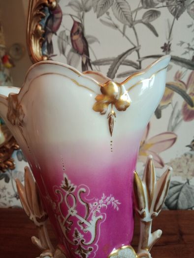 Antique French Porcelain Cornet Vase. Circa 1900