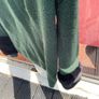 Green jumper with black fur cuffs Image 2