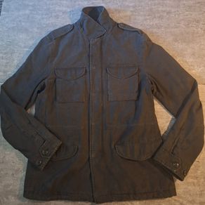 AllSaints Pearce Men's M-65 Military Field Jacket Washed Black XL