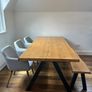 Oak dining table, bench & 3 chairs Image 4