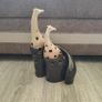 Vintage Pier One Ceramic Cut-Out Giraffes Figurine Brown Glazed Image 3