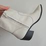 Zara Off White Leather Western Ankle Boots Size 37 EU Image 6