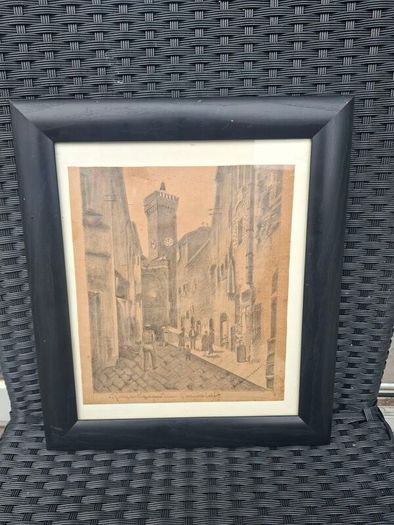 Charming Original Italian Graphite Drawing