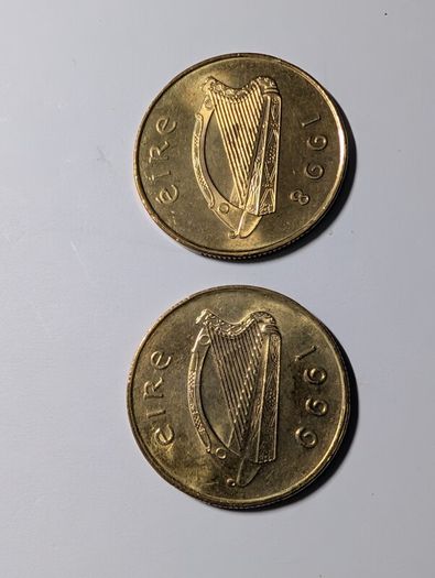 2 x 20 pence Irish