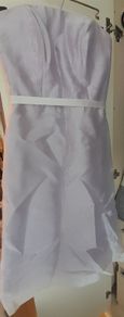 Lilac & cream toile bridesmaid dress