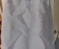 Lilac & cream toile bridesmaid dress