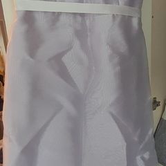 Lilac & cream toile bridesmaid dress