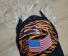 USA  Hat with Attached Blonde Hair Exotic Wig