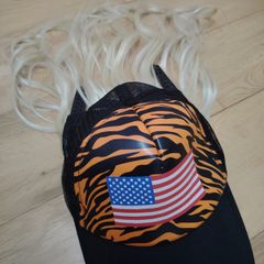 USA  Hat with Attached Blonde Hair Exotic Wig