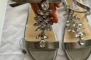Jimmy  Choo crystal silver sandal size 4 /37