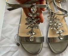 Jimmy  Choo crystal silver sandal size 4 /37