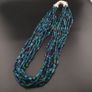 Vintage African Style Green Blue Tiny Glass Beads 10 Strands Lot Image 2