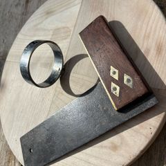 Antique ROSEWOOD / brass inlay Steel Try Square 8 inch