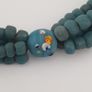 Antique Venetian African Style Skunk & African Turqouise Color Glass Beads Necklace Image 5