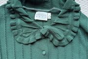 Forest green slim fitting cardigan with collar size 10