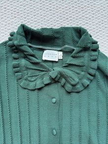 Forest green slim fitting cardigan with collar size 10