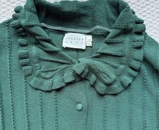 Forest green slim fitting cardigan with collar size 10