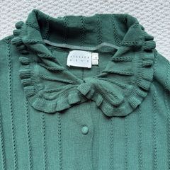 Forest green slim fitting cardigan with collar size 10