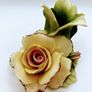 Vintage  Italian Capodimonte cream rose candle holder Image 3