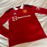 2022 2023 Manchester United Man Utd Red genuine Long Sleeve Home Shirt CASEMIRO 18 Junior Image 8