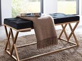 Bench Velvet Chesterfield Black / Gold