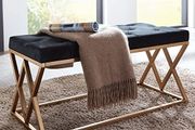 Bench Velvet Chesterfield Black / Gold