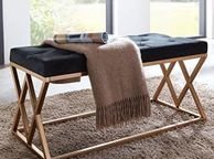 main image for ad Bench Velvet Chesterfield Black / Gold
