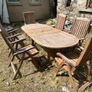 Hardwood extendable patio table Image 3
