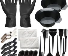 24 Pcs Hair Dye Coloring Kit, Hair Tinting Bowl, Dye Brush, Ear Cover, Shawl, Gloves, Hair Clip for Hair Tint Dying Coloring Hair Dryers Hair Dye Tools Set (FREE POSTAGE)