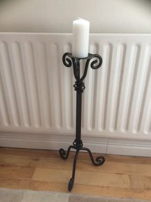 Heavy black candle holder